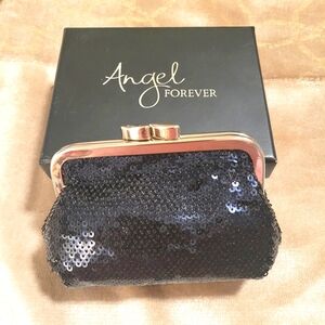 Victoria's Secret Angel Forever Black Sequin Coin Purse